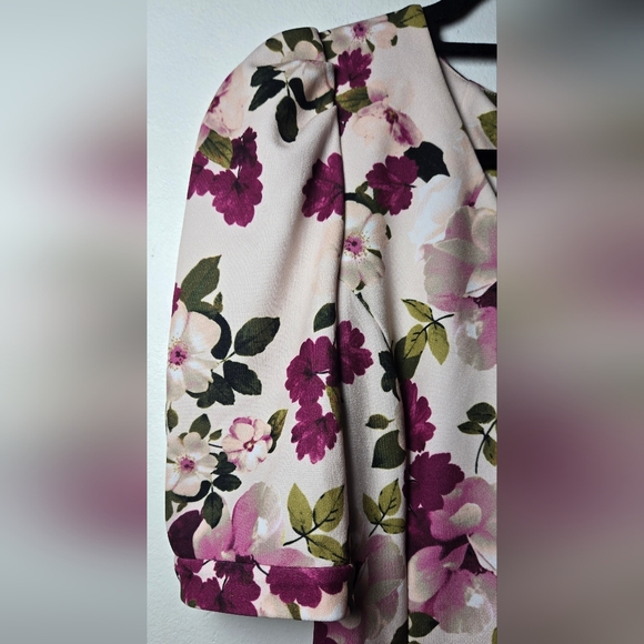Calvin Klein Womens Dress Pink Floral V Neck A Line Sheath Size 6 - Picture 3 of 16